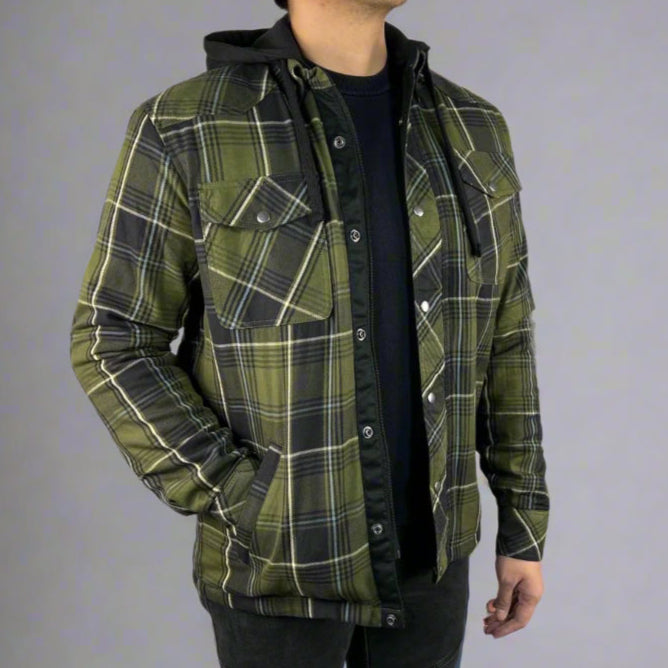 Men’s Armored Shirt with Removable Hoodie