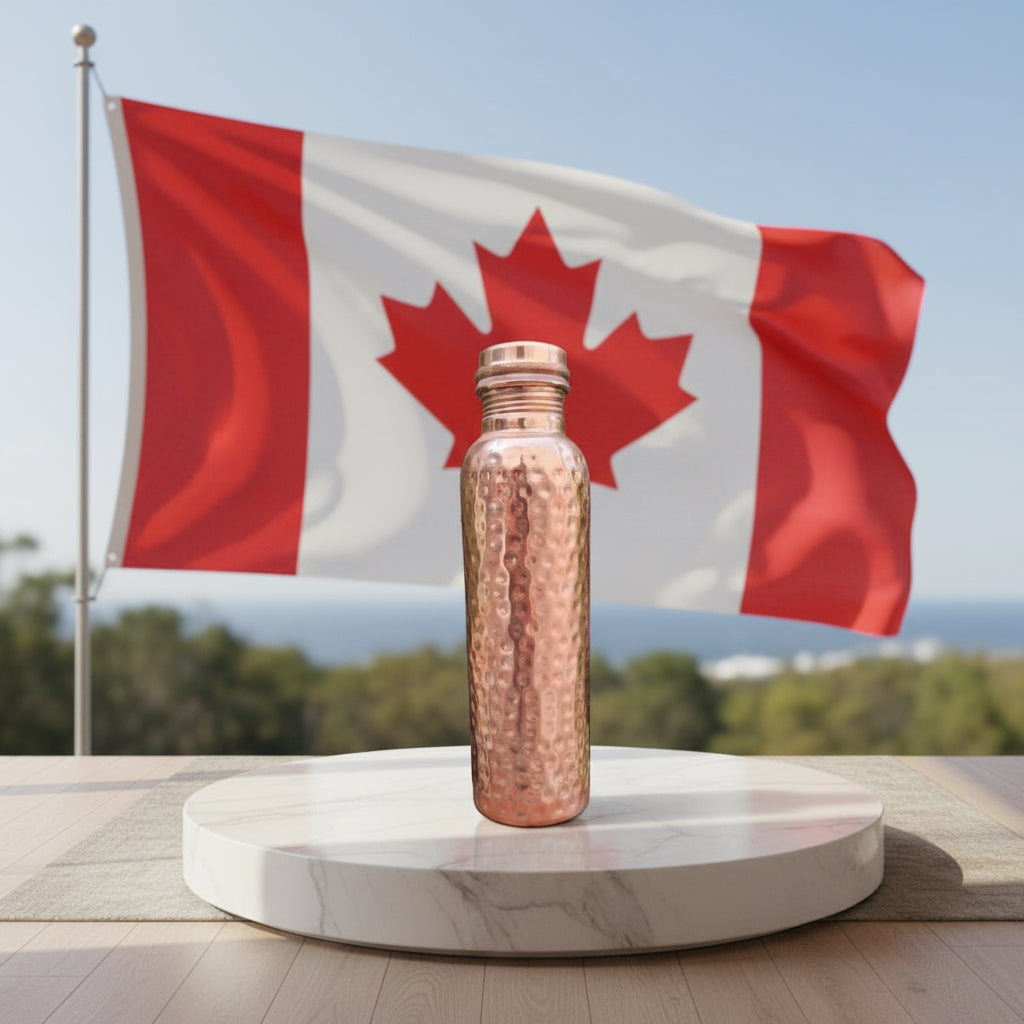Pure Copper Hammered Water Bottle (950ML) | 100% Certified Copper | Leak-Proof | Handcrafted Ayurvedic Design