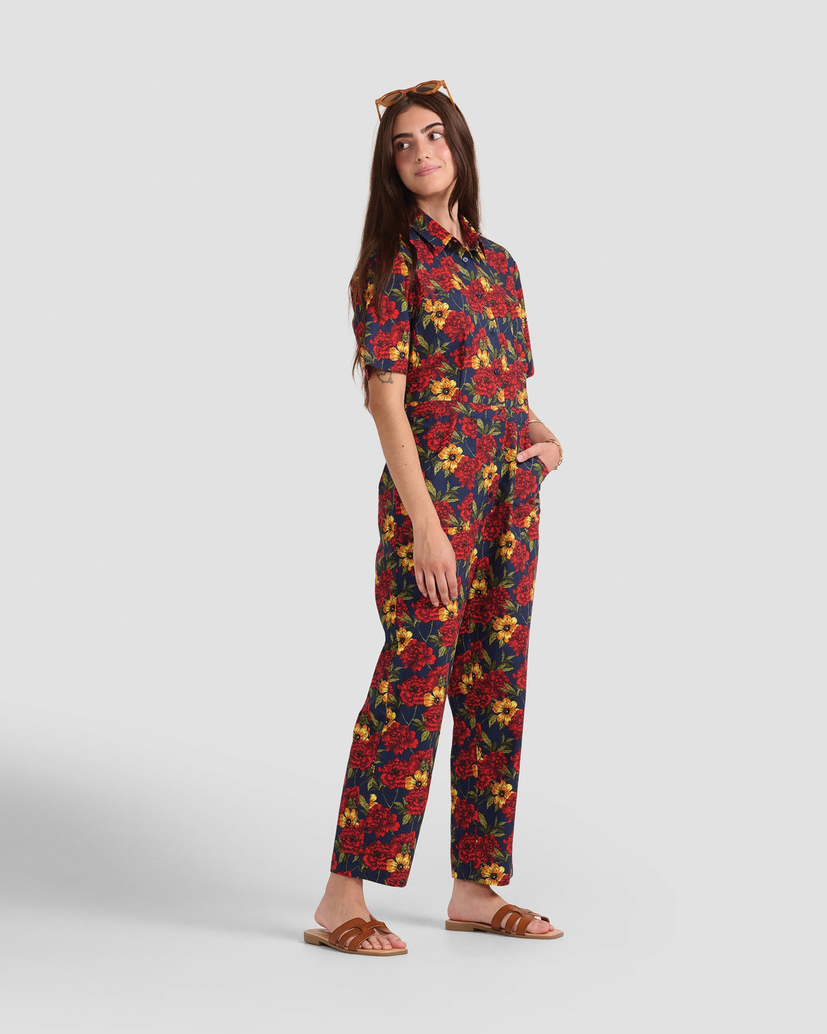 Women's Wild Peonies Print Jumpsuit