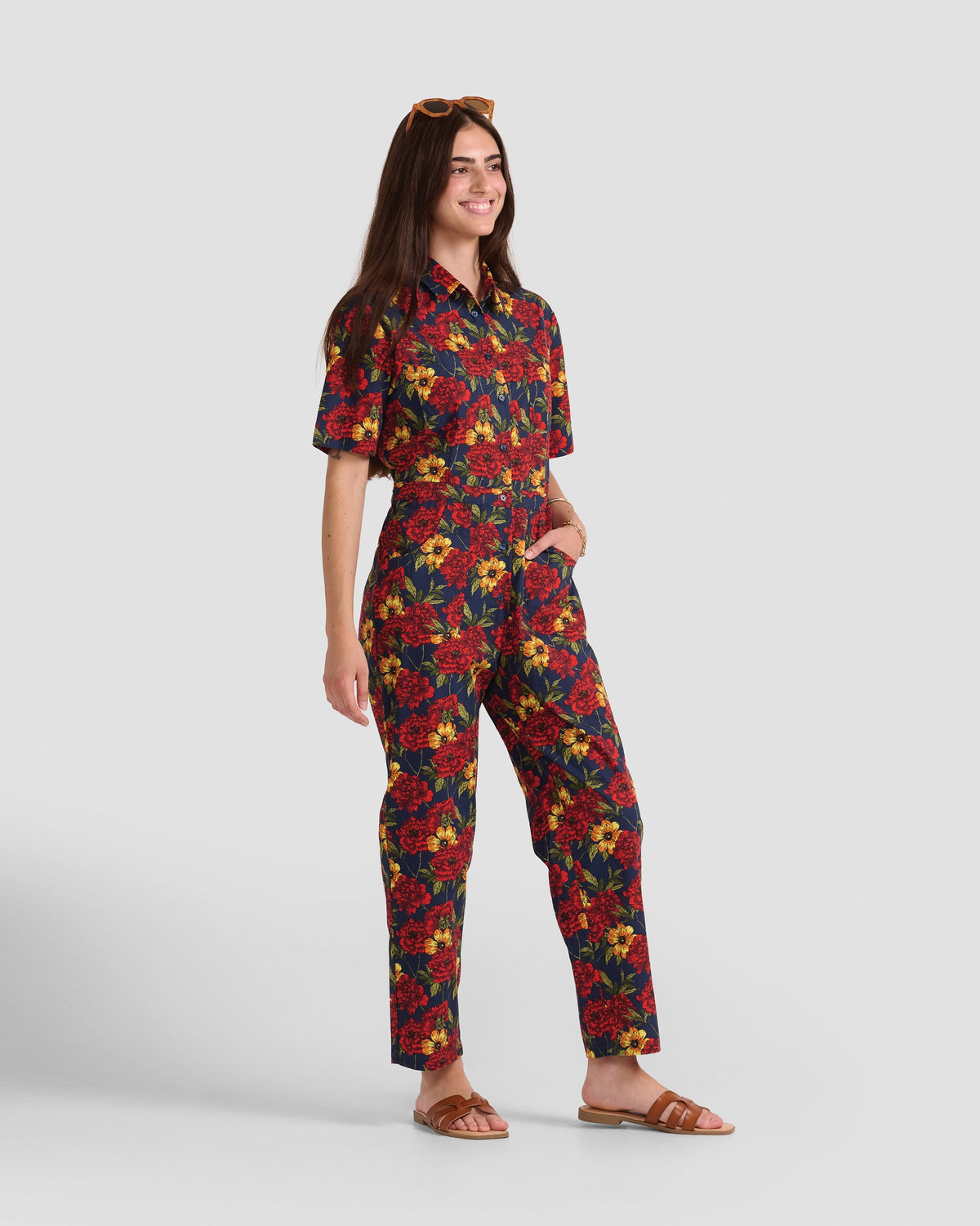 Women's Wild Peonies Print Jumpsuit