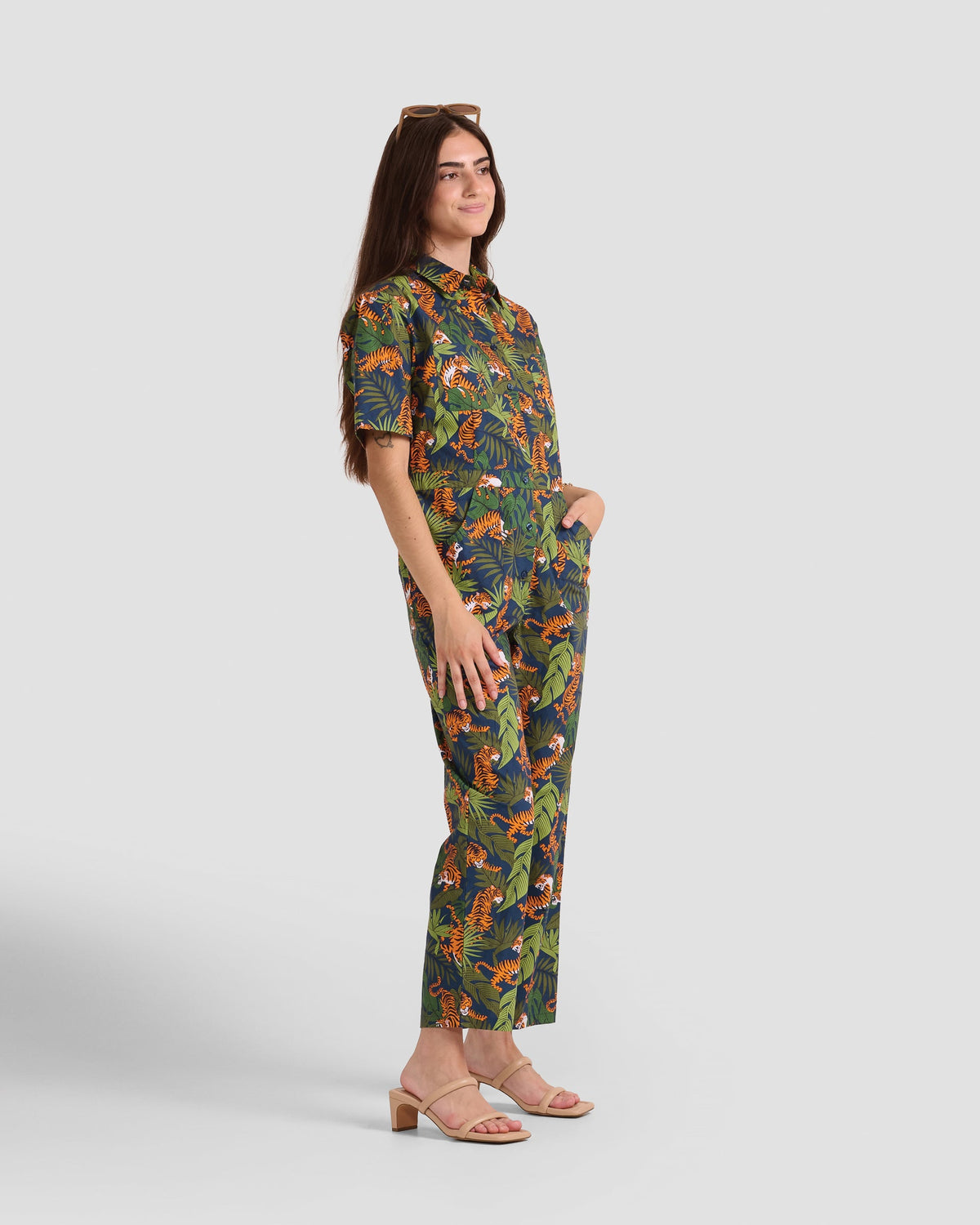 Women's Wild Tigers Print Jumpsuit