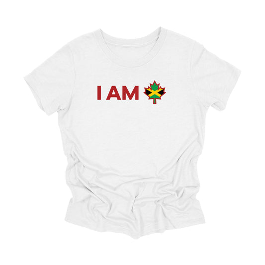 YOUTH - I Am Canada - Canadian Maple Leaf with Jamaica Flag Rasta, YOUTH T-Shirt, Canadian Gift T-Shirt, Jamaica Present, National Flag Tee Shirt - Inspired X