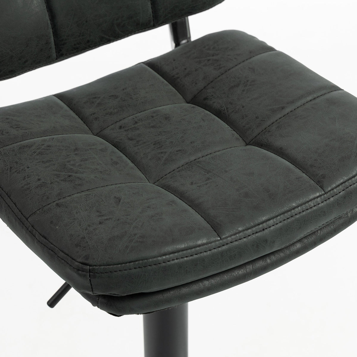 Bar Stools Set of 2, Swivel Counter Height Barstools with Adjustable Height, Back and Footrest, PU Leather Bar Chairs