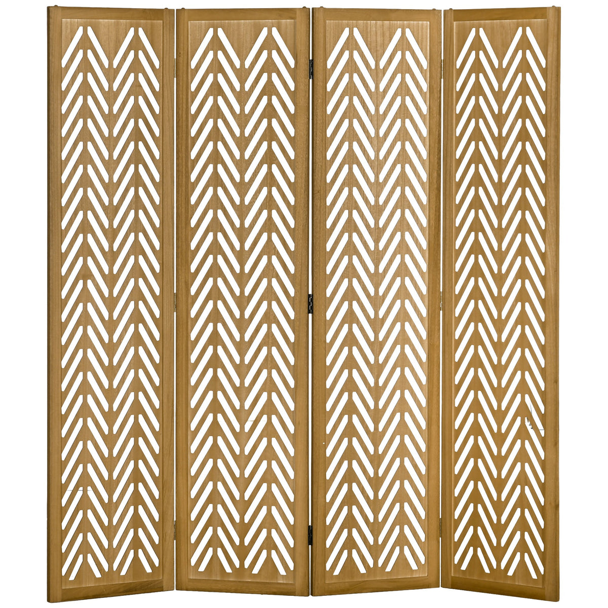 3 Panel Room Divider, 5.6ft Tall Wood Folding Privacy Screens, Freestanding Partition Wall Dividers, Light Brown