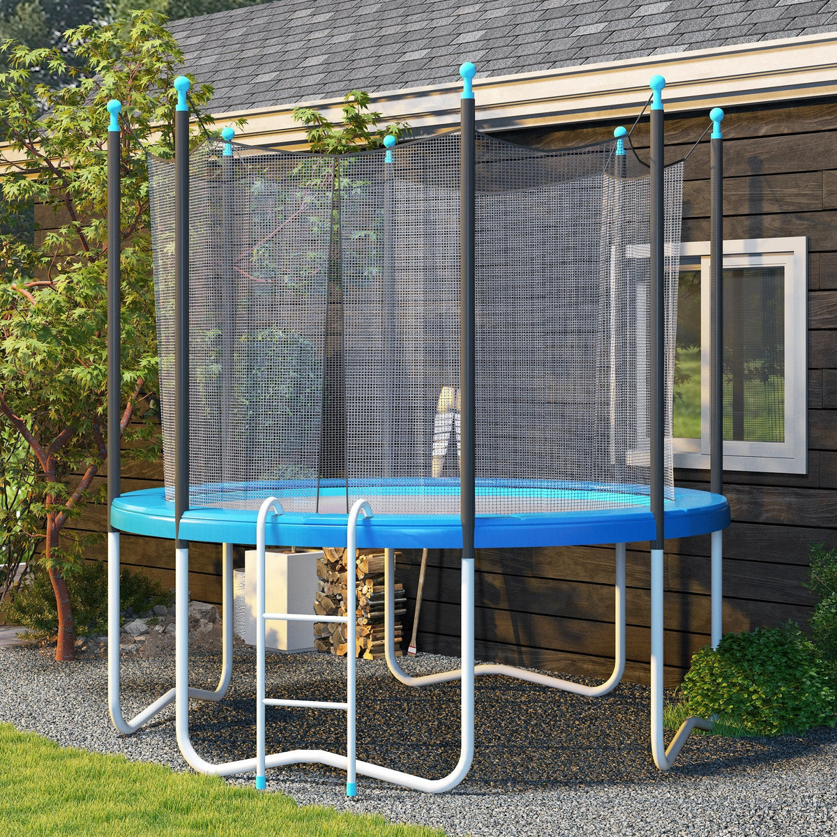 14ft Trampoline Replacement Pad Trampolining Replacement Jump Bounce Exercise GYM Pad Only Light Blue