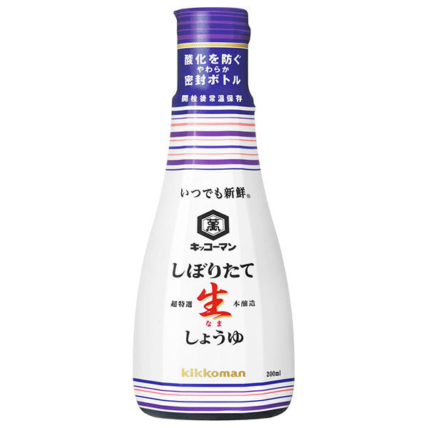 キッコーマン いつでも新鮮 しぼりたて 生しょうゆ 200ml×6本入【日本出荷】