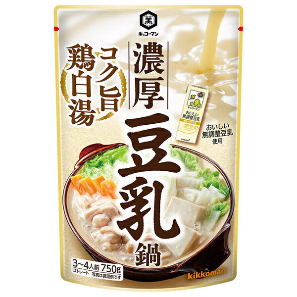 キッコーマン 濃厚豆乳鍋 コク旨鶏白湯 750g×12袋入【日本出荷】