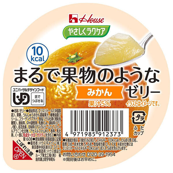 ハウス食品 やさしくラクケア まるで果物のようなゼリー みかん 60g×48個入【日本出荷】