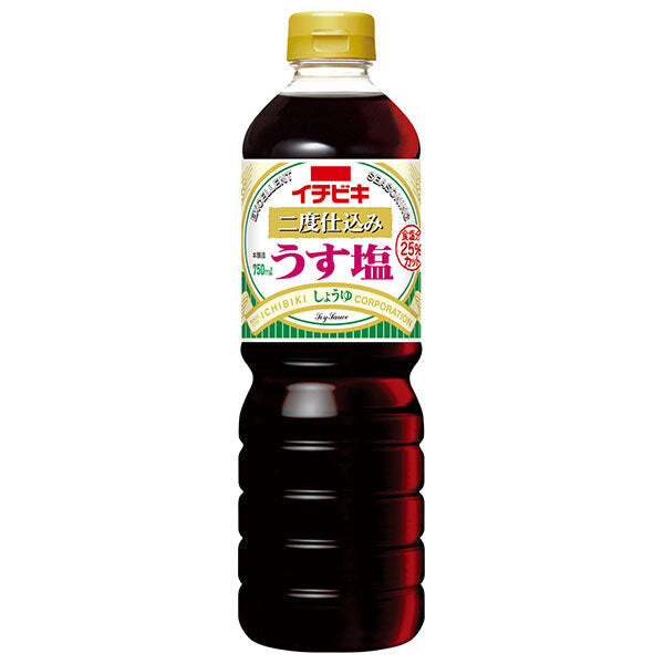 イチビキ 二度仕込みうす塩しょうゆ 750mlペットボトル×8本入【日本出荷】