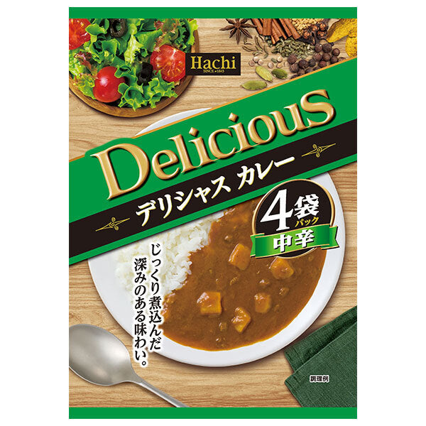 ハチ食品 デリシャスカレー 中辛 (170g×4袋)×12個入【日本出荷】