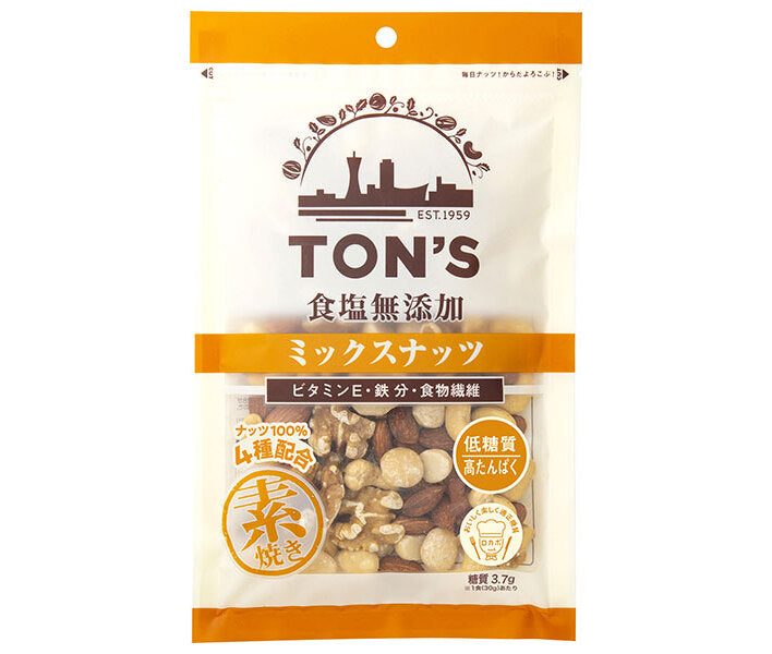 東洋ナッツ トン 食塩無添加 ミックスナッツ 大 160g×10袋入【日本出荷】