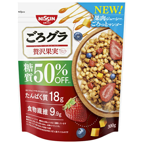 日清シスコ ごろグラ 糖質50%オフ 贅沢果実 300g×6袋入【日本出荷】