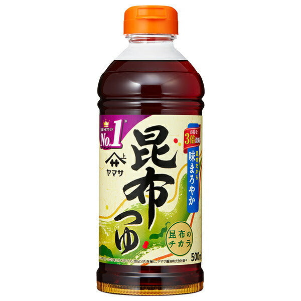 ヤマサ醤油 昆布つゆ 500mlペットボトル×12本入【日本出荷】