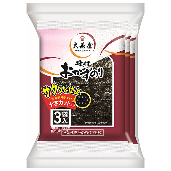 大森屋 おかずのり (8切6枚)3袋×30個入【日本出荷】