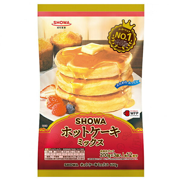 昭和産業 (SHOWA) ホットケーキミックス 600g(200g×3袋)×20袋入【日本出荷】