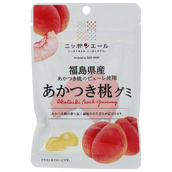 JA全農 ニッポンエール 福島県産あかつき桃 グミ 40g×10袋入【日本出荷】