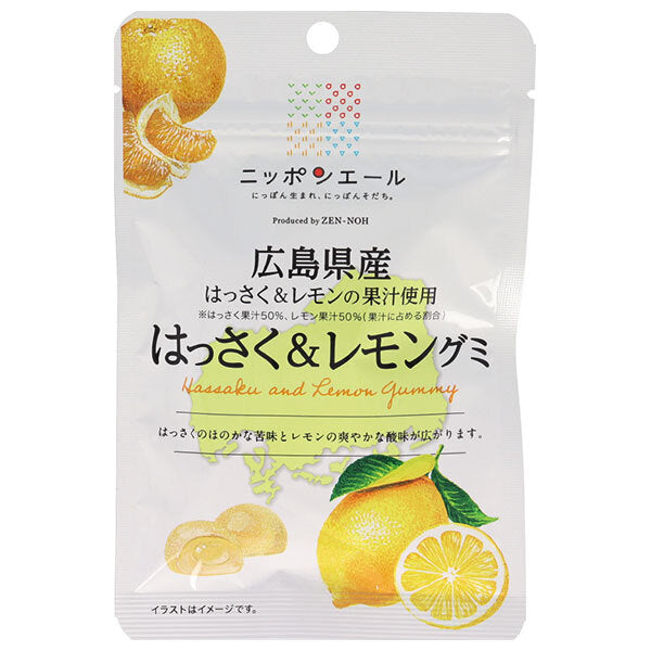 JA全農 ニッポンエール 広島県はっさく&レモン グミ 40g×10袋入【日本出荷】