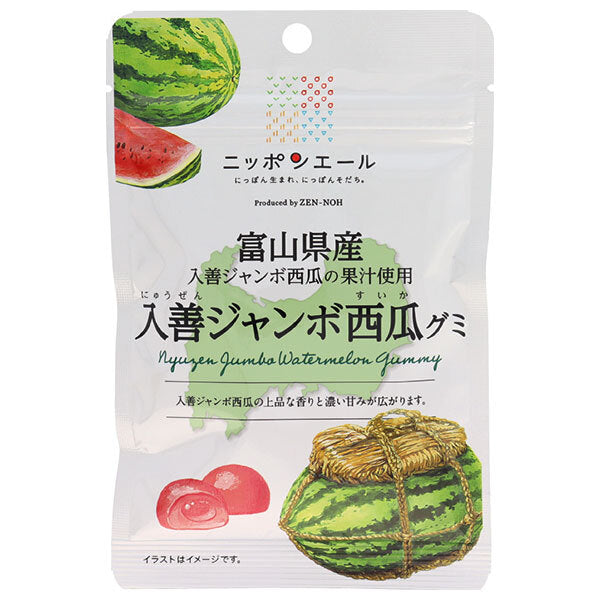 JA全農 ニッポンエール富山県入善ジャンボ西瓜 グミ 40g×10袋入【日本出荷】