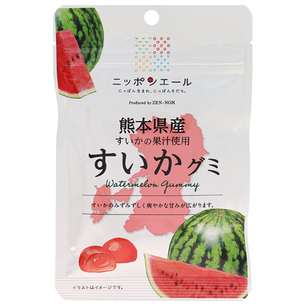 JA全農 ニッポンエール 熊本県産すいか グミ 40g×10袋入【日本出荷】