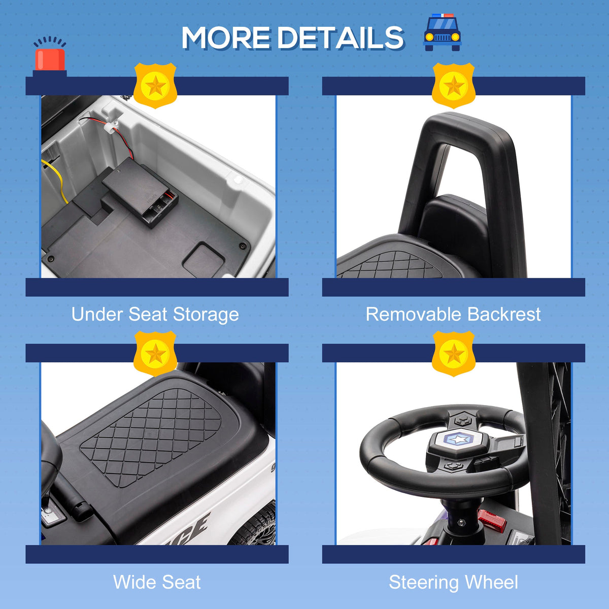 Kids Ride On Sliding Car with Hidden Under Seat Storage, Foot-to-Floor Design, Black
