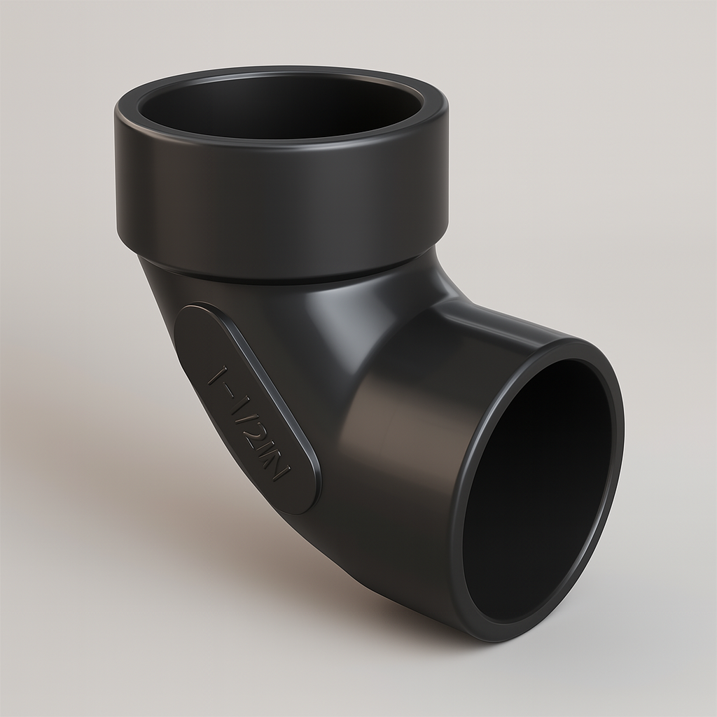 LESSO ABS 90° Street Elbow — Spigot × Hub DWV | 1-1/2″ - 3″