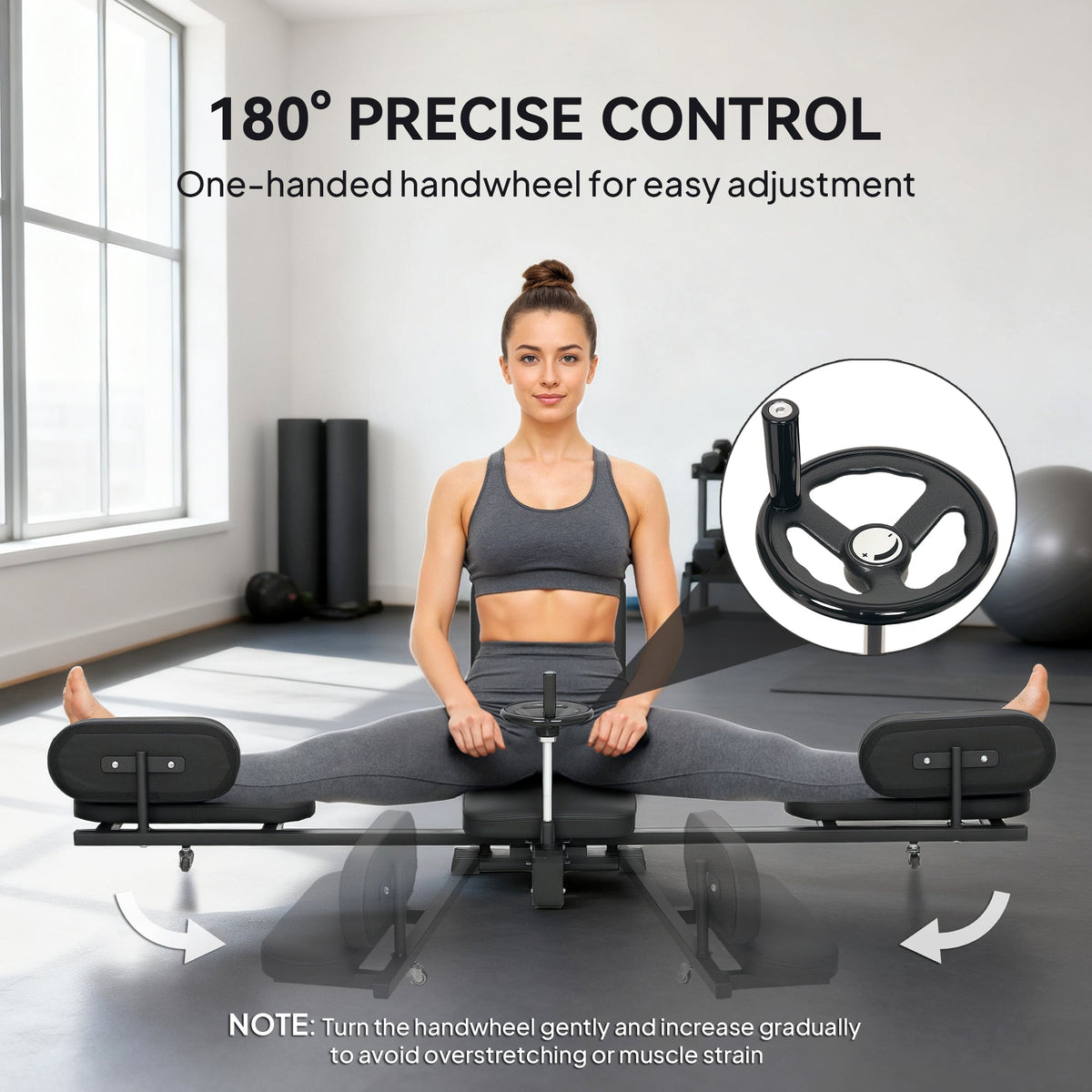 Leg Stretcher, 180° Adjustable Leg Split Machine with Handwheels, Leg Stretching Equipment for Flexibility