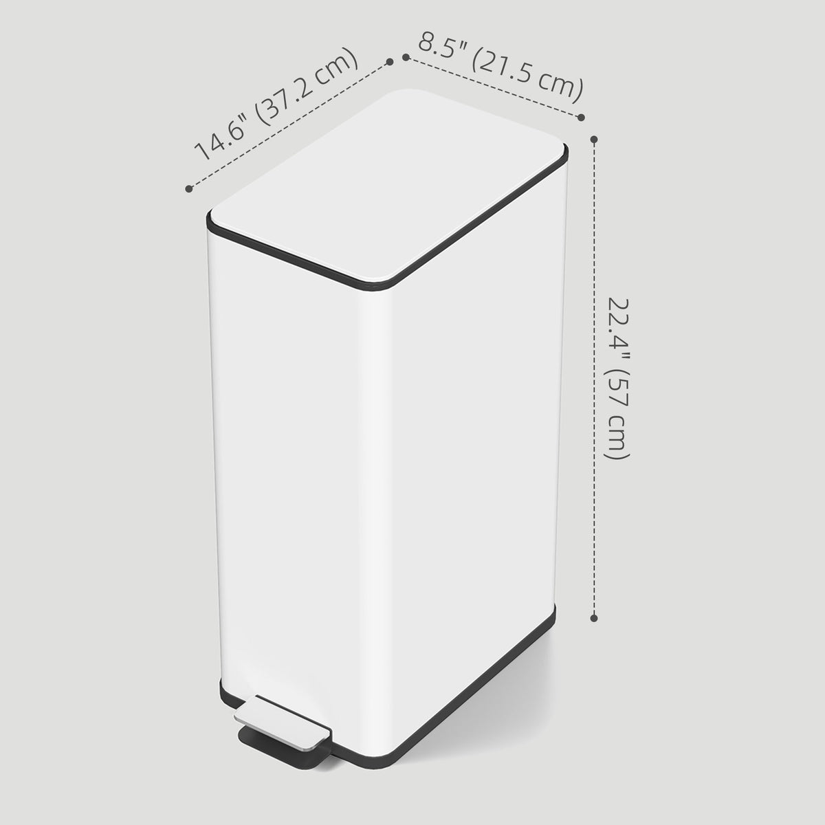 5.3 gal/20 L Stainless Steel Kitchen Garbage Can with Soft-close Lid, Foot Pedal, Fingerprint-Proof, Black