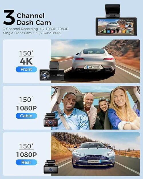 AZDOME M580 3CH 5K Dash Cam - Royal Eagles Promise of Peace
