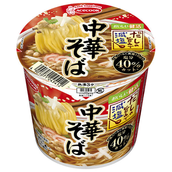 エースコック だしの旨みで減塩 中華そば 43g×12個入【日本出荷】