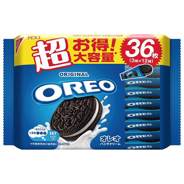 モンデリーズ ジャパン オレオ メガパック バニラクリーム 36枚(3枚×12袋)×15個入【日本出荷】
