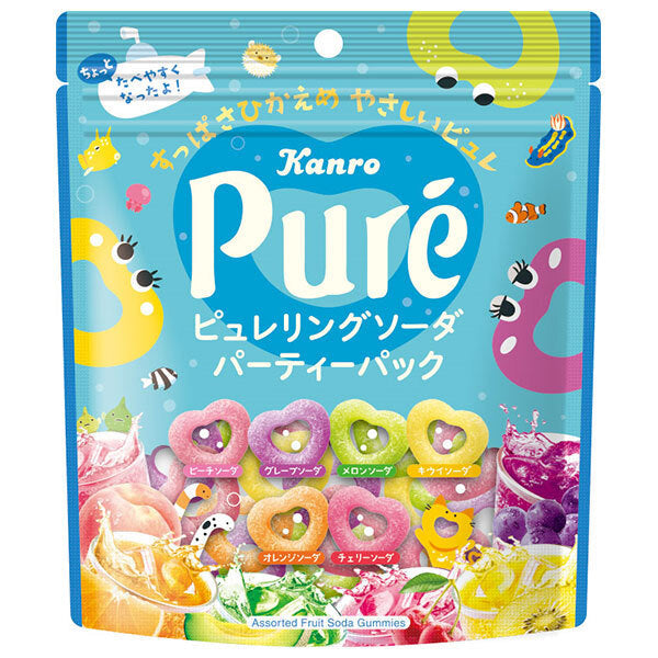 カンロ ピュレリング ソーダ パーティーパック 156g×4袋入【日本出荷】