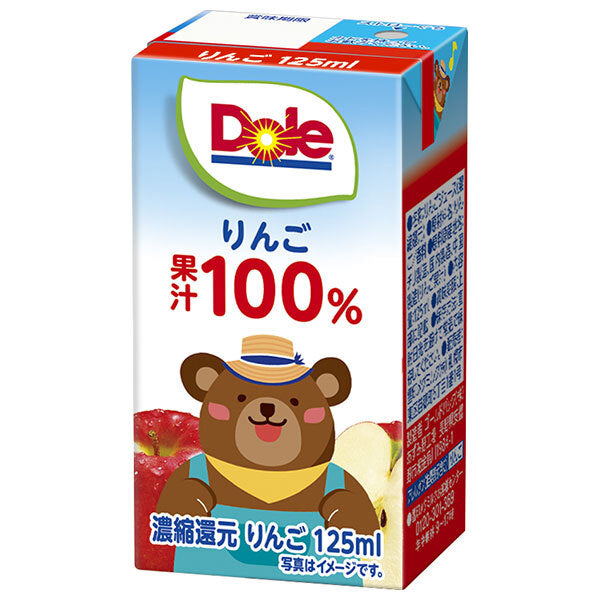 雪印メグミルク Dole(ドール) りんご100% 125ml紙パック×18本入【日本出荷】
