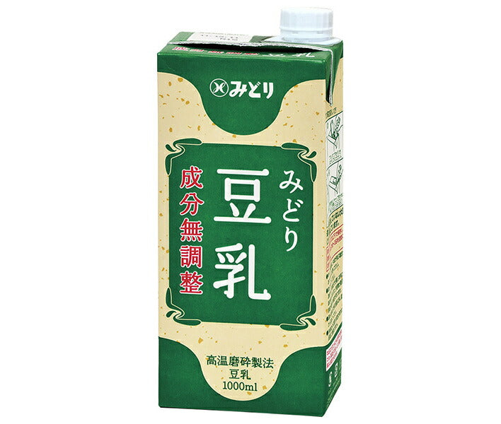 九州乳業 みどり 豆乳 成分無調整 1000ml紙パック×12(6×2)本入【日本出荷】