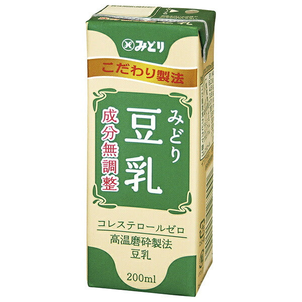 九州乳業 みどり 豆乳 成分無調整 200ml紙パック×24本入【日本出荷】