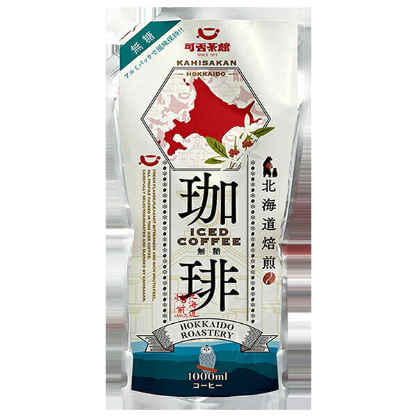 キャラバンコーヒー 可否茶館 アイスコーヒー パウチタイプ 無糖 1L×6本入【日本出荷】