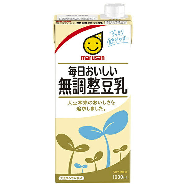 マルサンアイ 毎日おいしい無調整豆乳 1000ml紙パック×6本入【日本出荷】