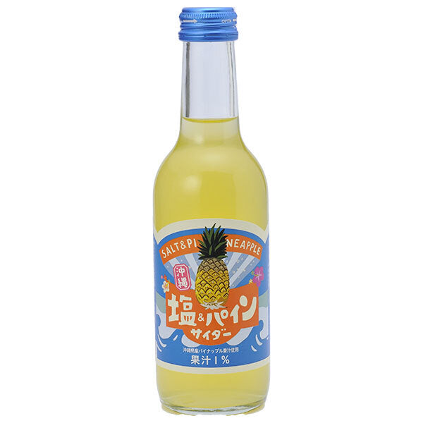 友桝飲料 塩&パインサイダー 245ml瓶×24本入【日本出荷】