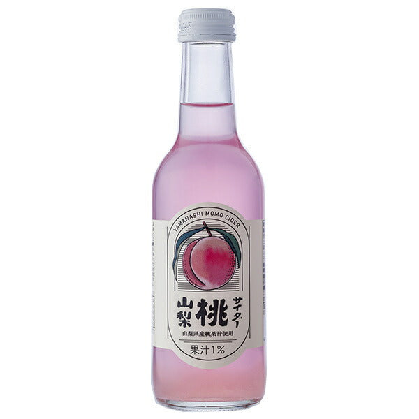 友桝飲料 山梨 桃サイダー 245ml瓶×24本入【日本出荷】