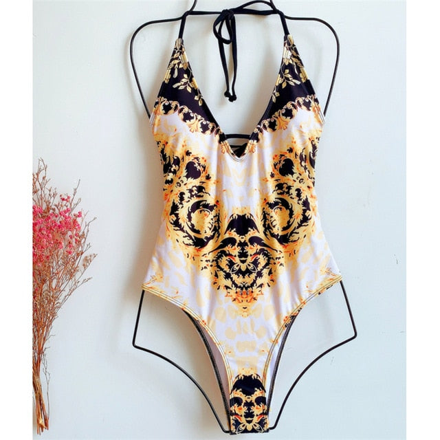 Pattern 1 Piece Bathing Suit