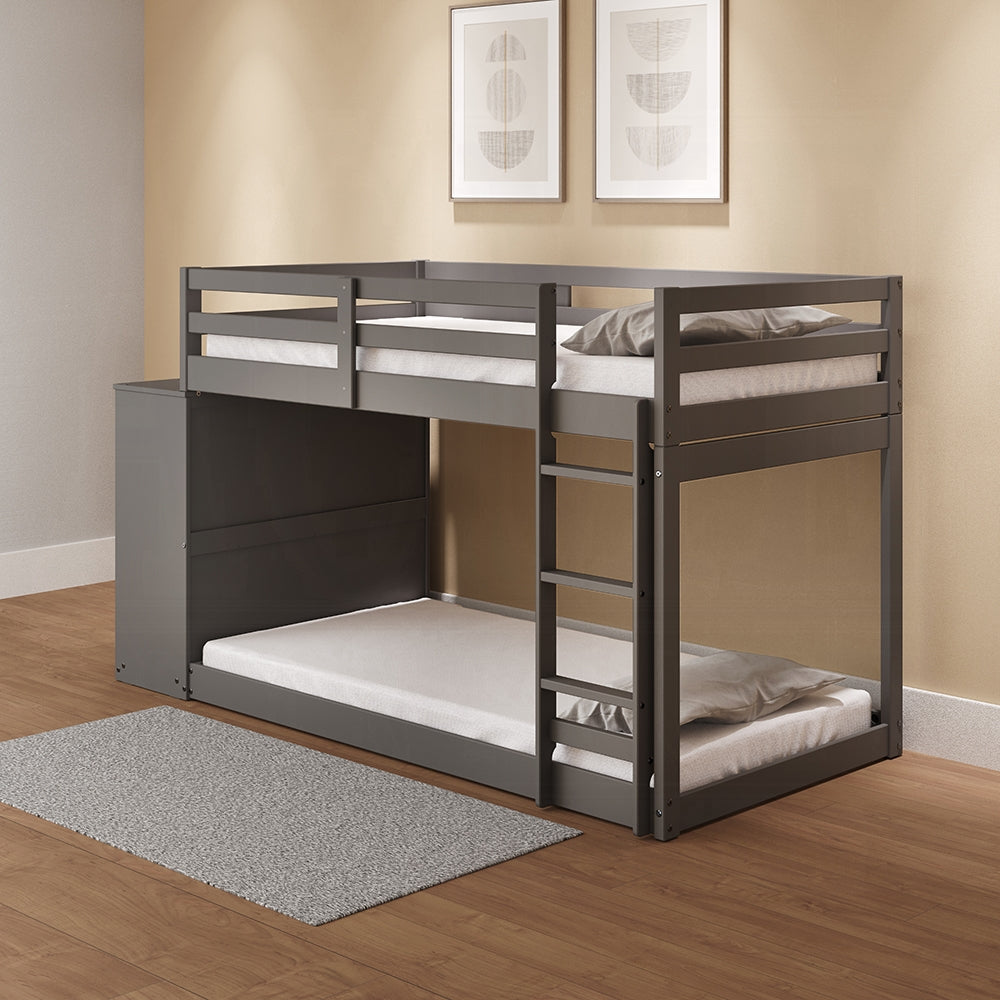 Barney Twin Bunk/Loft Bed W/Drawers & Storage - Grey