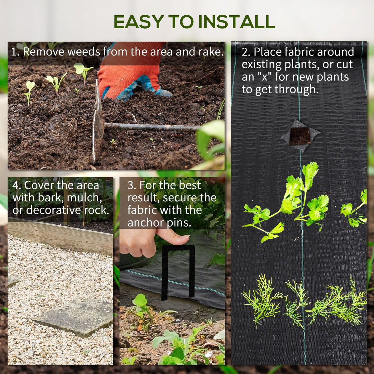 3ft x 300ft Weed Barrier, Landscape Fabric, for Greenhouse Yard Garden Weed Control, Heavy-Duty & Easy Setup, 3.5oz