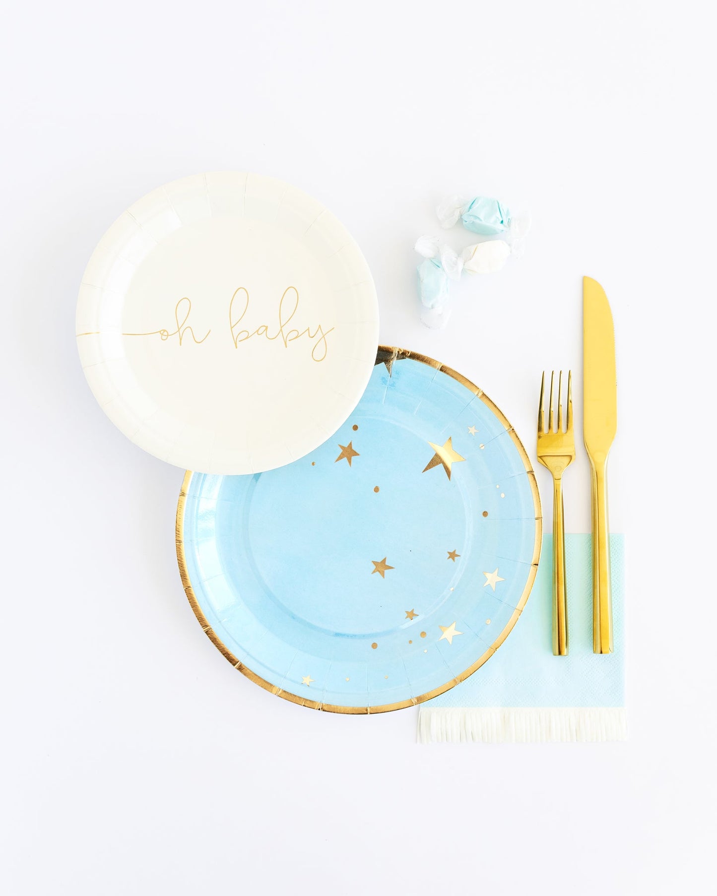 Baby Blue Fringe Napkins