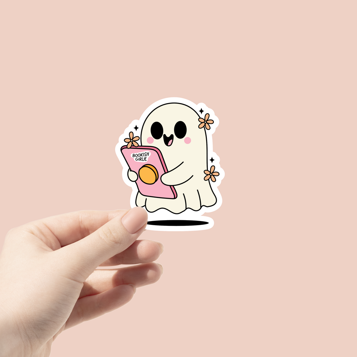 Bookish Girlie Ghost Sticker