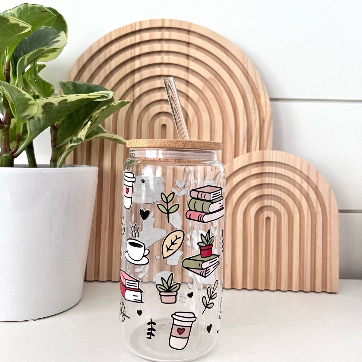 Book Lover Glass Cup