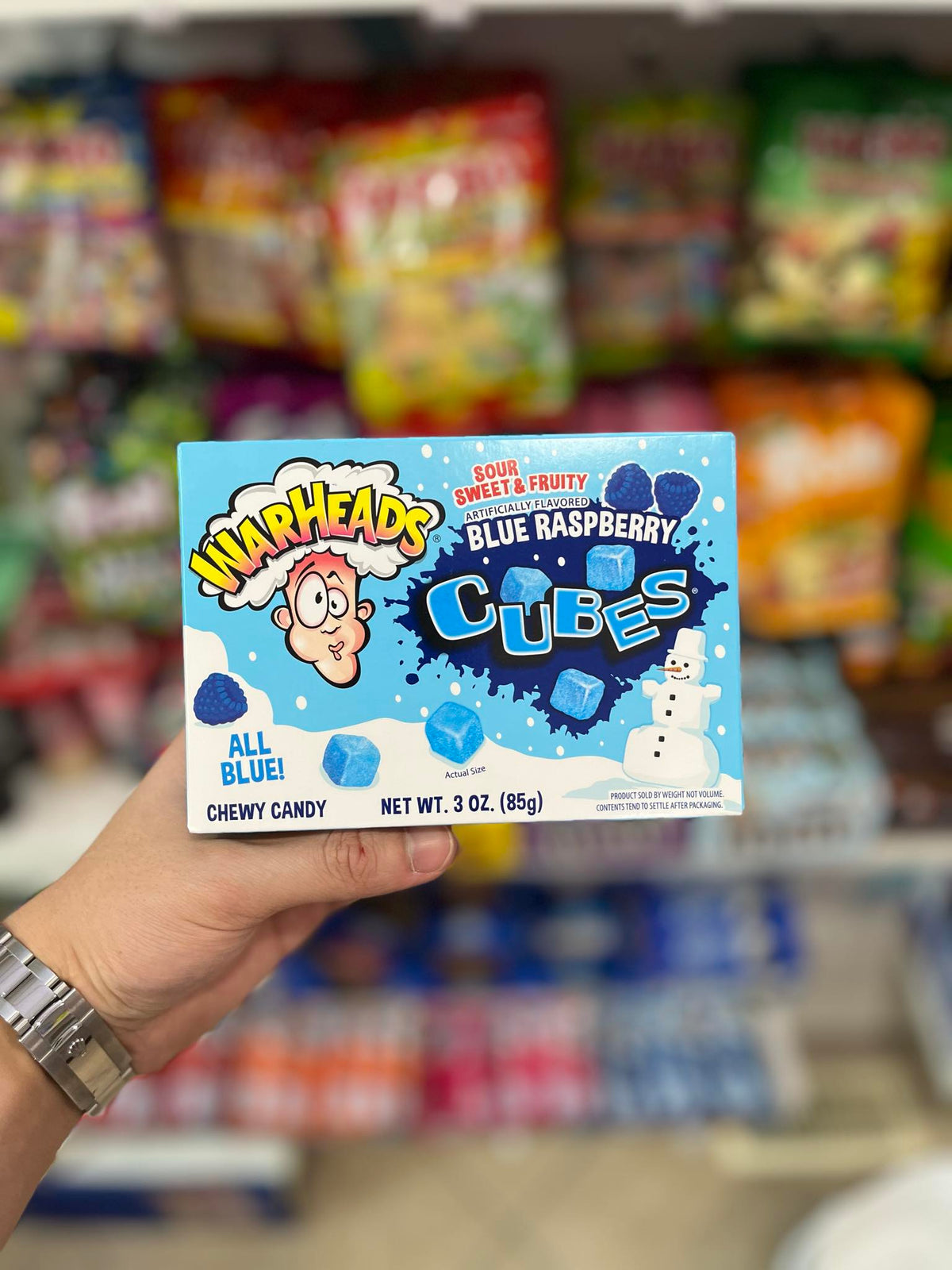 (USA) WARHEADS BLUE RASPBERRY CUBES - 85G