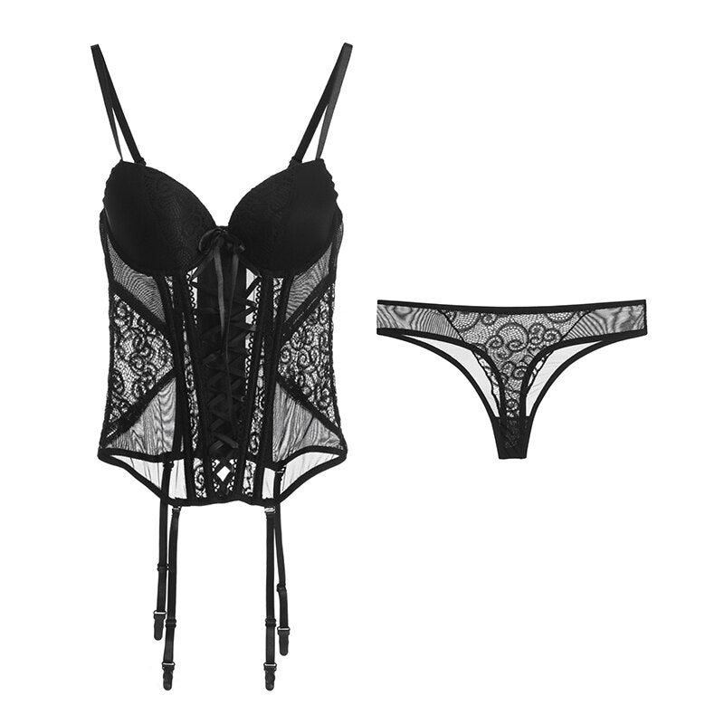 Lace Up OverBust Lingerie