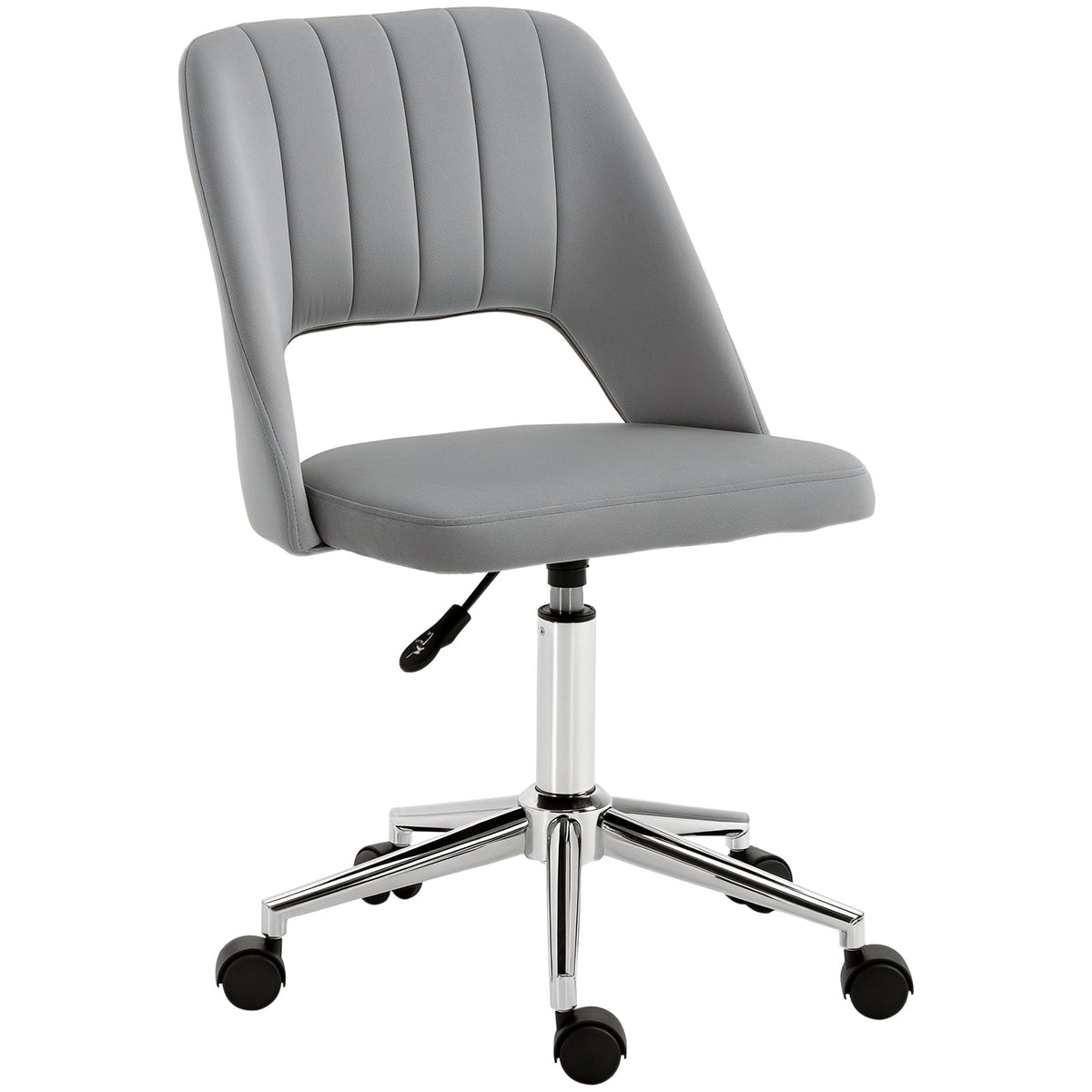 Mid Back Office Chair Velvet Fabric Swivel Scallop Shape Computer Desk Chair, Green