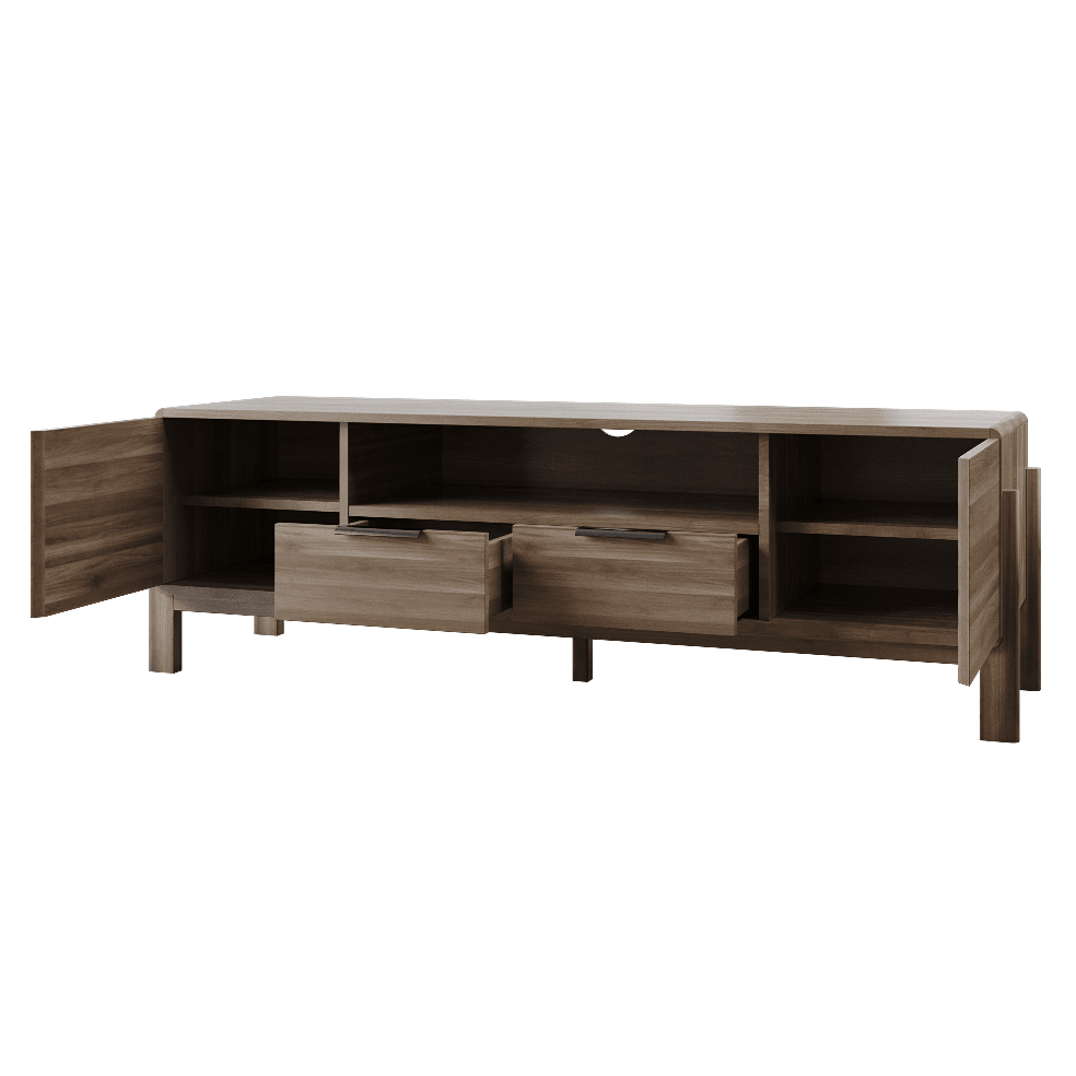Dalumd Almond Brown TV Cabinet with Drawers and Shelves