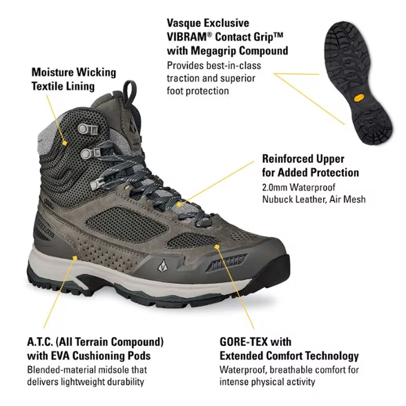 Vasque Women's Breeze AT GTX Nubuck Waterproof Trekking Boots