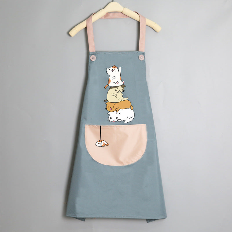 Cute Japanese Female Korean Version Home Adult Kitchen Water And Oil Working Man